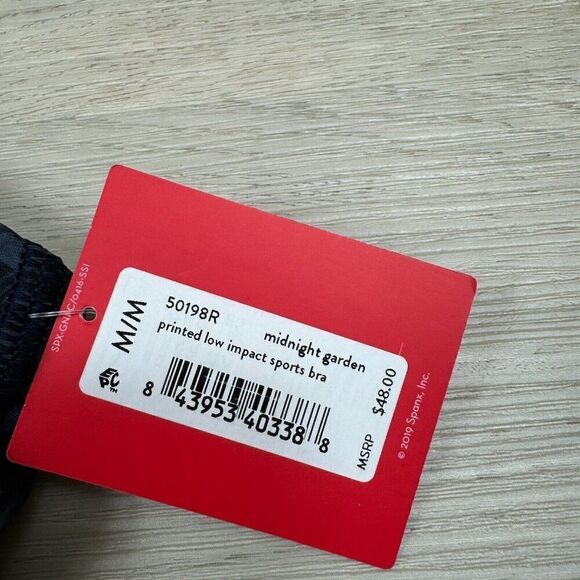 SPANX Low Impact Sports Bra Size Medium Midnight Garden Floral 50198R - Picture 4 of 4